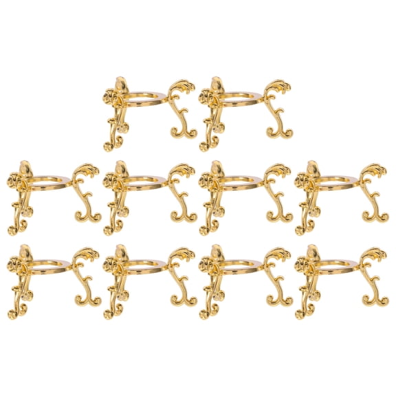 GAXIRE 10Pcs Golden Alloy Crystal Ball Display Stands Decorative Sphere Holder for Living Room and Study
