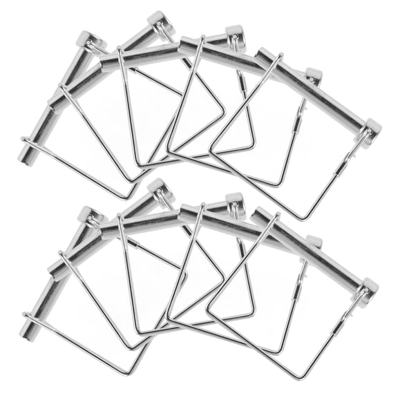 GAXIRE 10Pcs Heavy Duty Plated Silver Hitch Pin for Receiver Made with Spring Steel Trailer Locking Pin