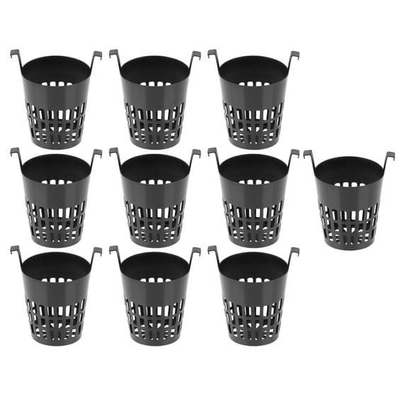 GAXIRE 10Pcs Hydroponic Grow Baskets Black PP Plant Root Strengthening for Hydroponic Plants