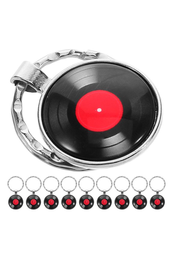 10Pcs Lightweight Metal Vinyl Record Keychain Creative Retro Pendant for Keys and Bags