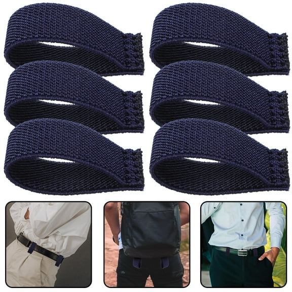 GAXIRE 10Pcs Rectangular Elastic Webbing Belt Holders for Men Navy Canvas
