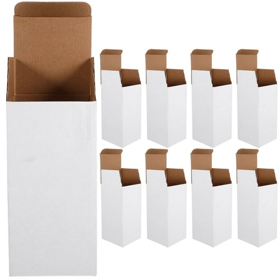 GAXIRE 10Pcs Stackable White Corrugated Cardboard Boxes for Efficient Shipping and Storage