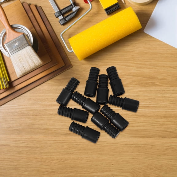 GAXIRE 10Pcs Threaded Tip Mop Handle Rod Replacement Black ABS Broom Handle Part Accessory