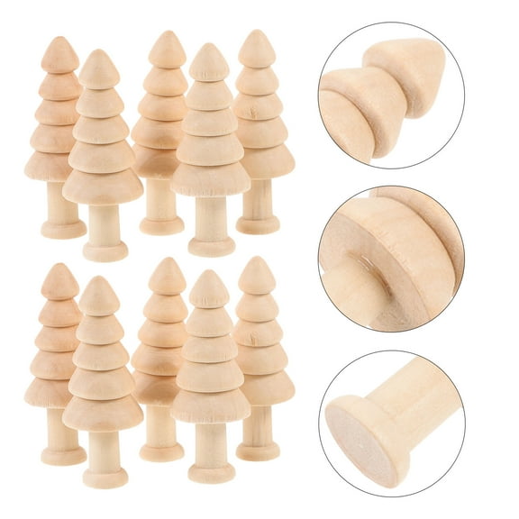 GAXIRE 10 Pcs Unfinished Wooden Tree Cutouts for Home Decor, Crafts, Projects, Party Decorations and Seasonal Displays