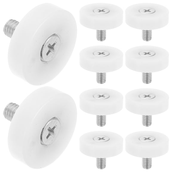 GAXIRE 10Pcs White Nylon Drawer Rollers for Kitchen Cabinets and File Cabinet Slide Replacement