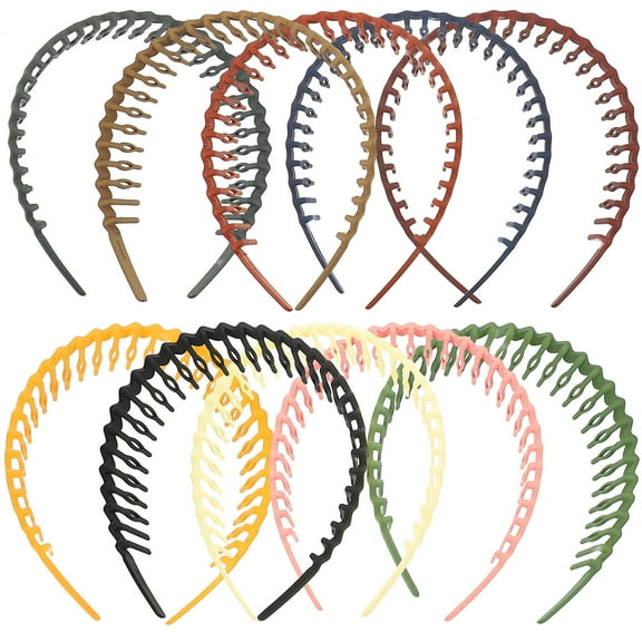 GAXIRE Teeth Comb Headbands Assorted Color 10Pcs 5.5x5.3x1In