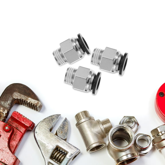 GAXIRE 10Pcs Quick Connect Hose Fittings Silver Push in Fittings for Industrial Use