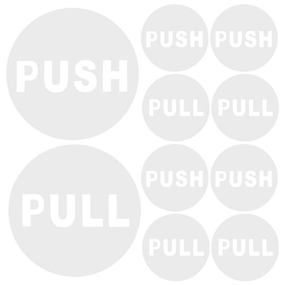 GAXIRE 10sets Creative Glass Door Stickers Reusable Push Pull Signs For Restaurants Offices