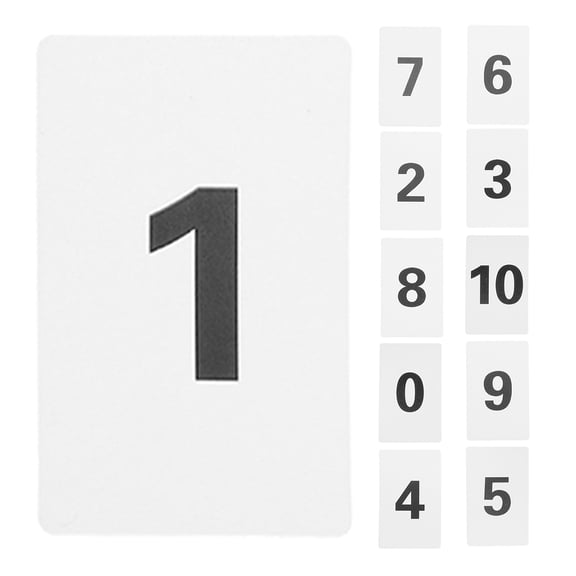 GAXIRE 11Pc White Plastic Table Number Cards Set Clear Identification for Restaurant Home Use