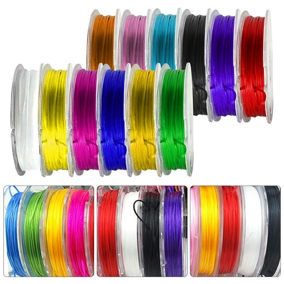 GAXIRE 12 Rolls of Lanyard String Plastic String Lacing Cord Beads Lacing Rope Beading Material