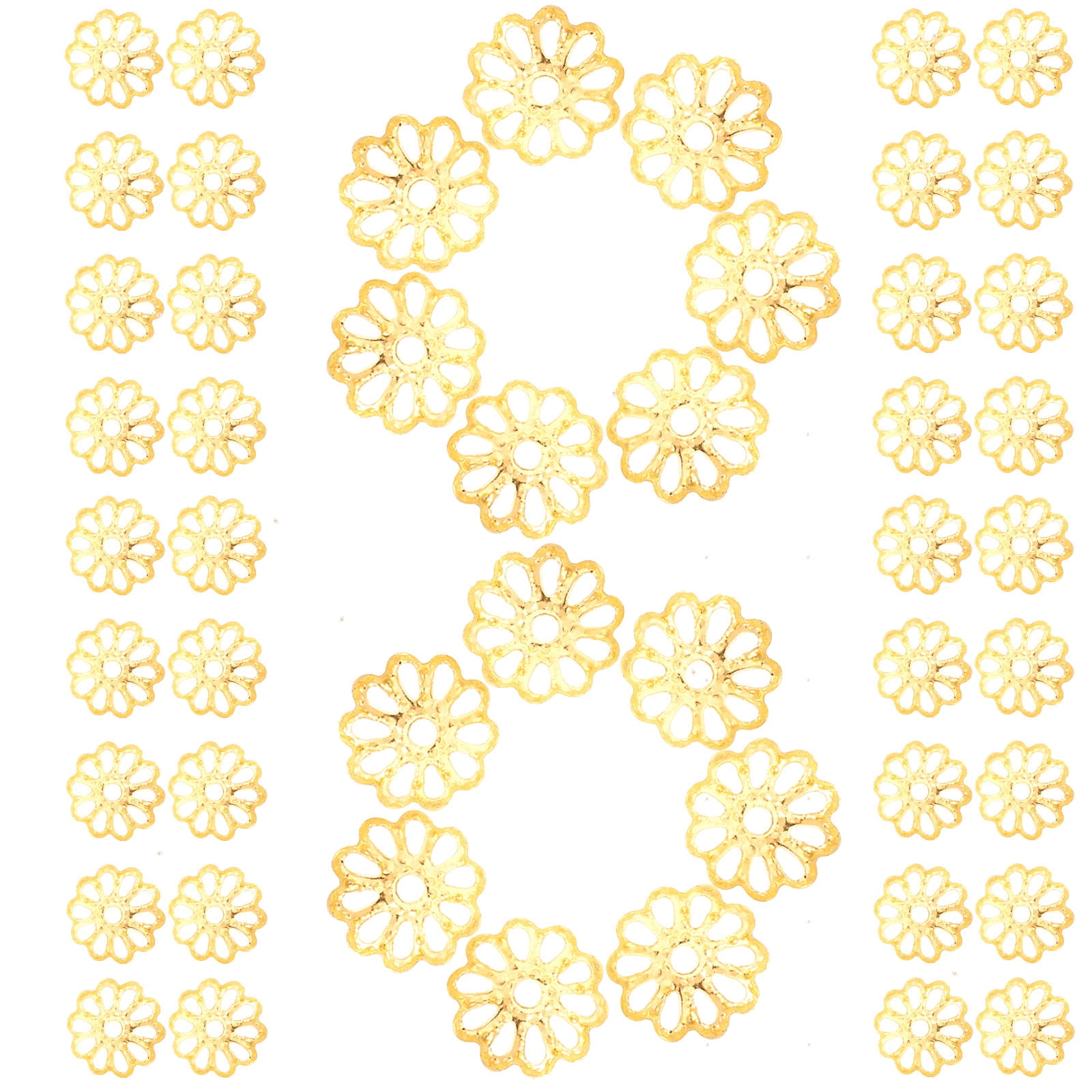 GAXIRE 1200Pcs Metal Material Bead Caps Flower Shaped for Home Decoration