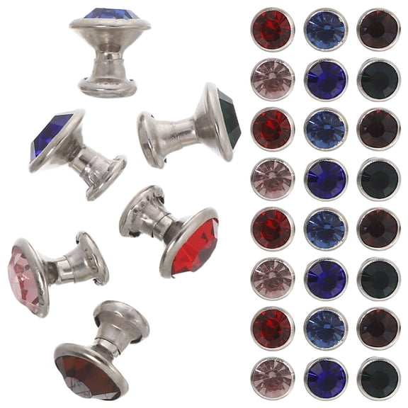 GAXIRE 120Pcs Screw On Rivets Rhinestone Rivets for Craft Projects Multi Alloy