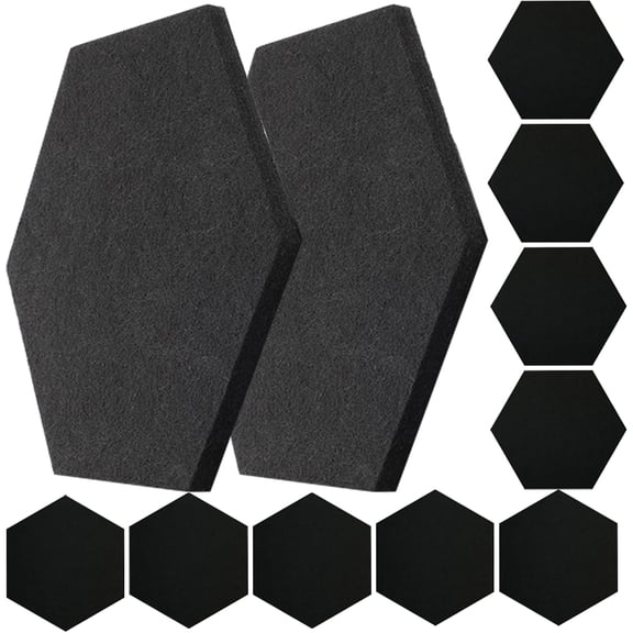 GAXIRE Self Adhesive Sound Insulation Boards Black Polyester Home Use 12Pcs
