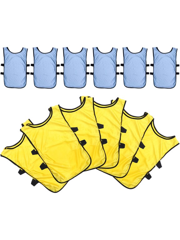 12Pcs Polyester Soccer Training Vests Breathable Quick Drying Sports Pinnies for Teams