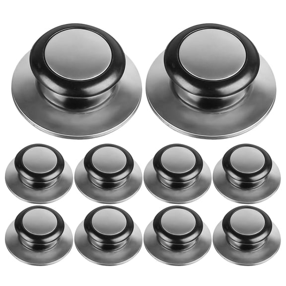 GAXIRE 12Pcs Round Stainless Steel Pan Lid Knob Replacement for Glass and Metal Cookware Handles