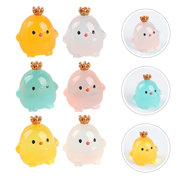 GAXIRE 12Pcs Small Chick Figurines Resin Craft Set for Desktop Landscape Garden Decoration