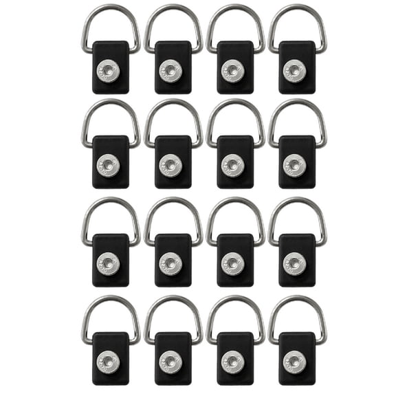 GAXIRE 16pcs Canoe Kayak Accessories Stainless Steel D-Ring Fishing Rigging Bungee Boat Supplies for Ocean Boats Rowboats (Black)