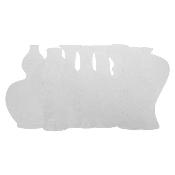 GAXIRE 16pcs Craft Stencils White Paper Vase Shape for Kids Skill Development and Home Decoration Art Projects