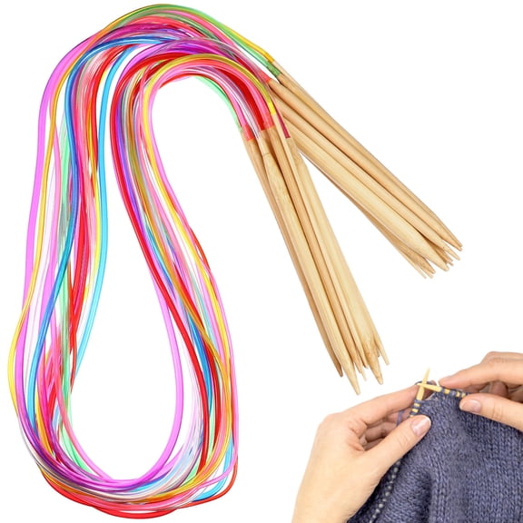 GAXIRE 18 Pcs Circular Knitting Needles Set Assorted Colors for Hobbyists and Professional Knitters