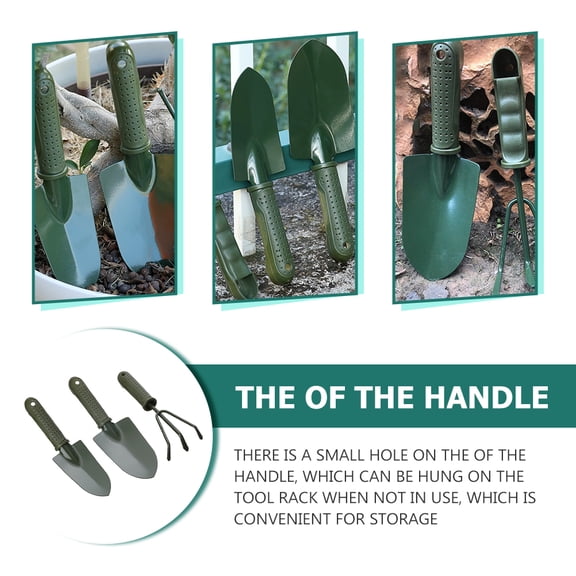 GAXIRE Portable Garden Shovel and Rake Set with Ergonomic Handles, Hand Tools for Planting, Gardening and Outdoor Use