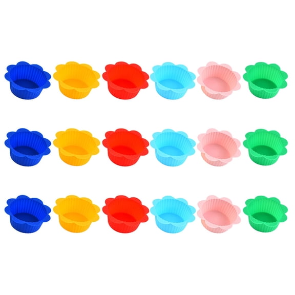 GAXIRE 18-Piece Silicone Muffin Liners Set, Non-Stick Reusable Baking Cups for Home, Kitchen, and Party Use