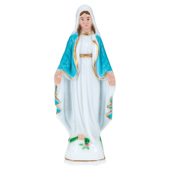 GAXIRE Catholicism Ornament Virgin Mary Statue in Blue for Church Decor