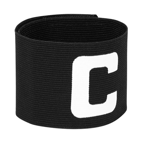 GAXIRE Captain Armband for Soccer Black Pet Hook and Loop Adjustable 1Pc