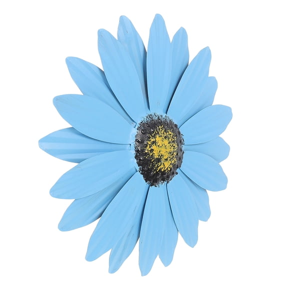 GAXIRE 1Pack Blue Iron Flower Wall Pendant 20X20X0.4In For Home And Garden Decor