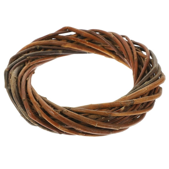 GAXIRE 1Pack Brown Wreath Braided Christmas Wreath 4.7In Natural Willow Material For Diy Crafts And Home Decor