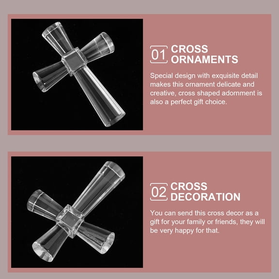 GAXIRE Tabletop Figurine Crystal Cross 1Pack 2.5In