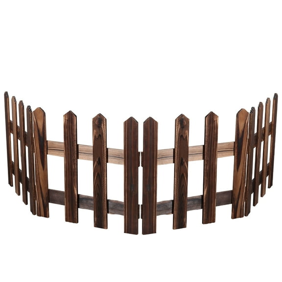 GAXIRE Brown Picket Fence Decorative Garden and Christmas Tree Border, Simple and Practical Outdoor Yard