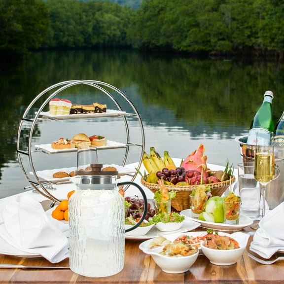 GAXIRE Family Glass Pitcher Wood 1Pack