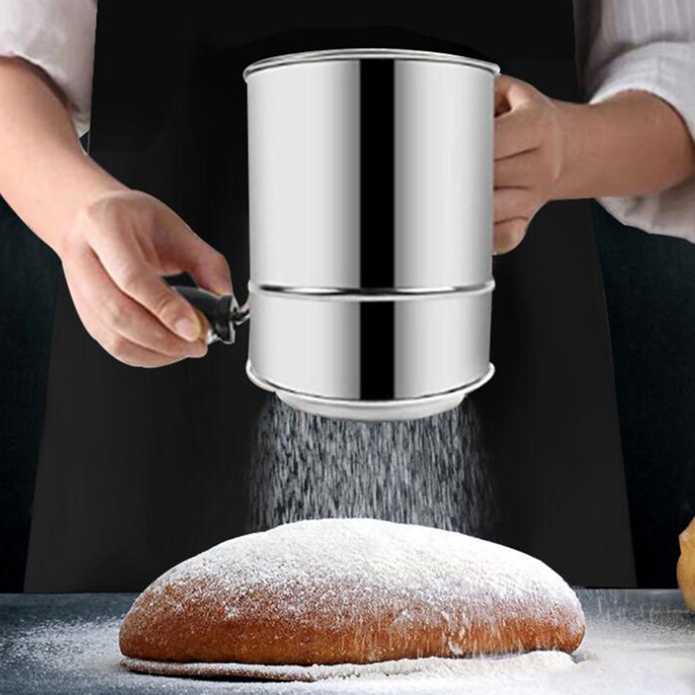 Sieved Pack GAXIRE 1Pack Handheld Flour Sieve in Silver for Professional Cooks and ...