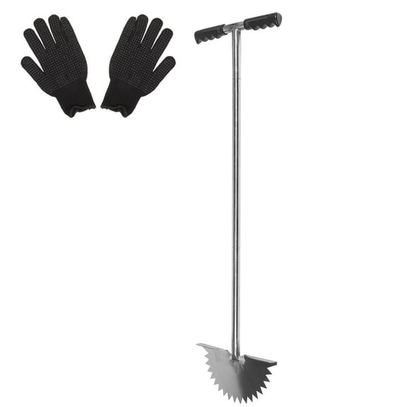 GAXIRE Lawn Grass Edger with T-Handle and Stainless Steel Blade for Precise Sidewalk and Garden Edging