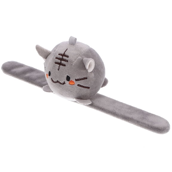 GAXIRE Plush Stuffed Animal Slap Bracelet Toy Grey 9x4x2.4in Fun Kids Party Favor Accessory