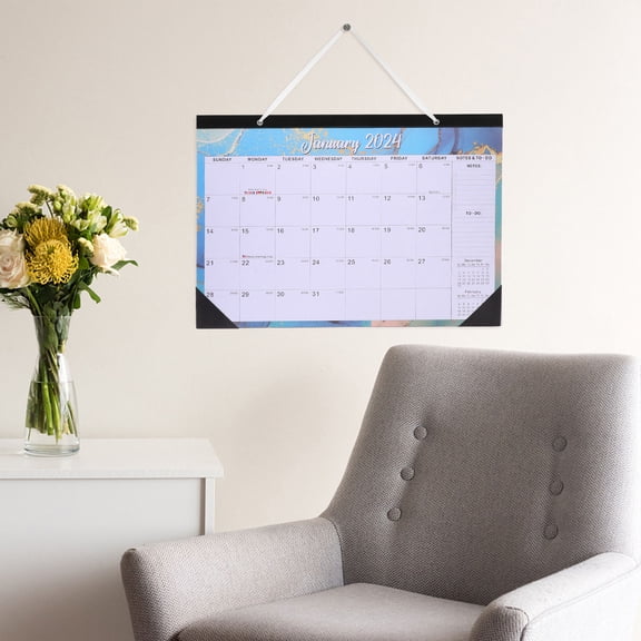 GAXIRE English Wall Calendar Simple Paper Design for Family Daily Use and Countdown Activities, 1 Piece