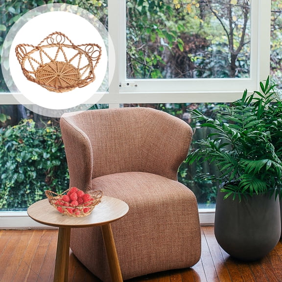 GAXIRE Home Party Basket Handmade Rattan Kitchen Countertop 1Pcs