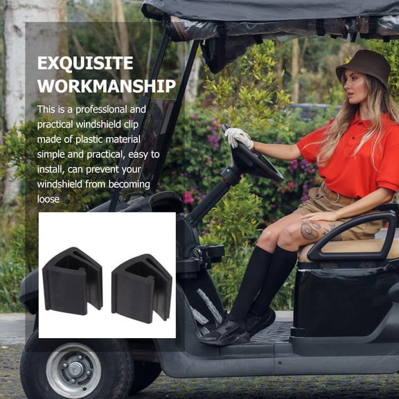 GAXIRE 1 Pair Golfs Cart Windshield Clamps Replacement Retaining Clips (Black)