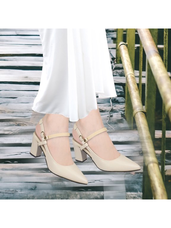 1 Pair Adjustable Beige PU Snap Button Shoe Straps for High Heels, Comfortable and Bands
