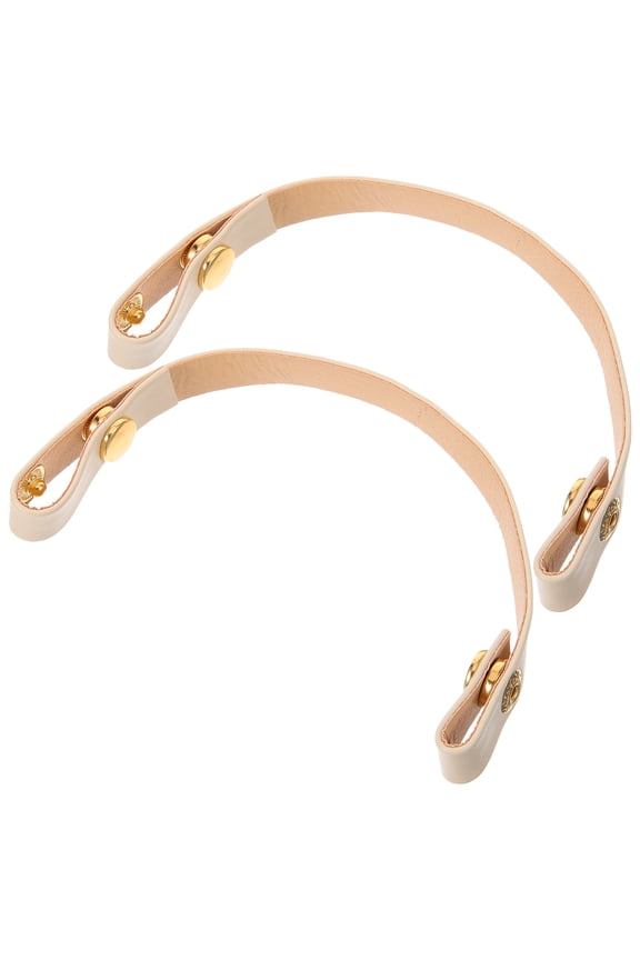 1Pair Snap Button Shoe Straps for High Heels Adjustable Beige PU Bands