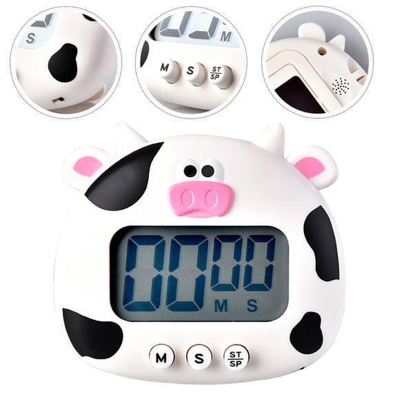 GAXIRE 1Pc Adorable Electric Baking Timer White Plastic with Digital Display for Home Use