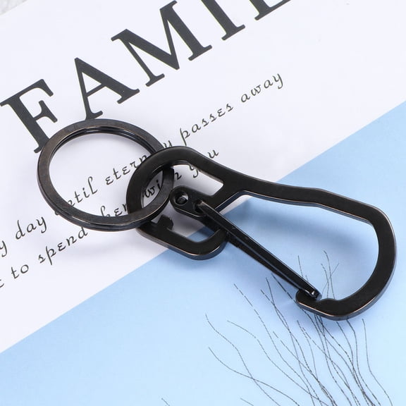 GAXIRE Black Metal Key Holder, Stainless Steel Keychain, Lightweight and Sturdy for Home, Office, Car Keys