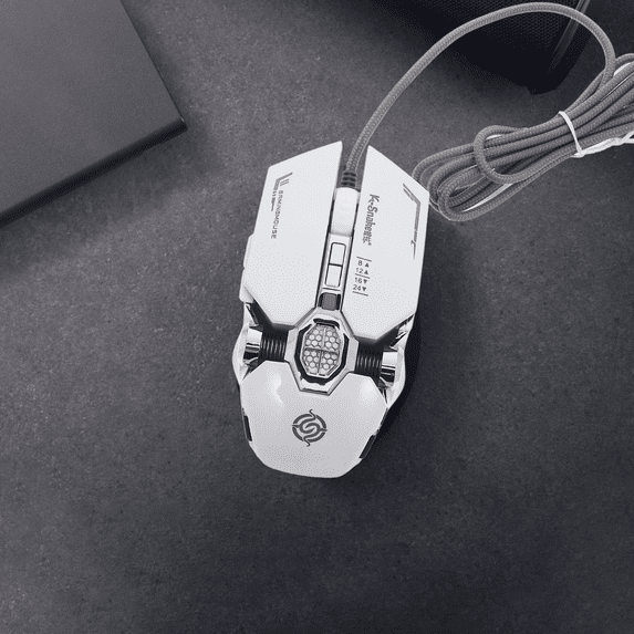 GAXIRE 1Pc Computer Mouse Silver Plastic Wired Mice Gaming