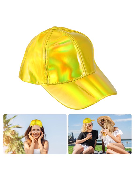 1Pc Golden Punk Style Baseball Cap Breathable Snapback Hat for Music Festivals