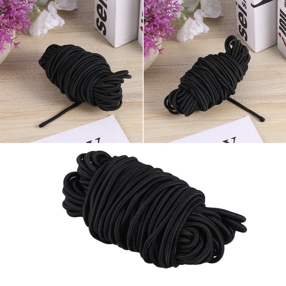 GAXIRE 1Pc Multi Purpose Black Elastic Cord Round Stretch Rope for Home Use and Transporting Items
