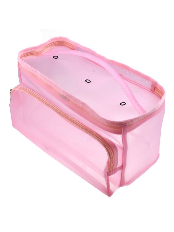Foldable Pink Mesh Backpack, Perfect for Storing Woolen Line, Strong and Durable, 1Pc