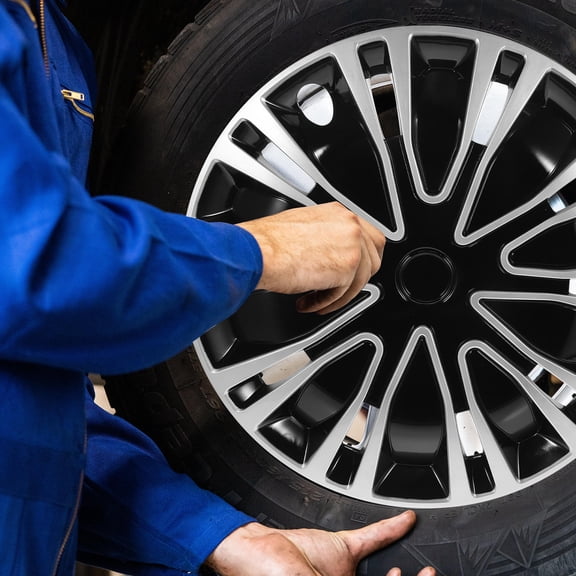 GAXIRE 1Pc Universal Black Automotive Wheel Hub Cover for Car Easy Installation