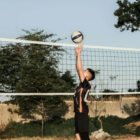 GAXIRE 1Pc Volleyball Competition Net Foldable Lightweight Black for Outdoor and Indoor Volleyball Events