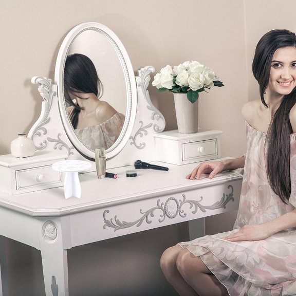 GAXIRE 1PC Makeup Brush Drying Rack 14 Holes Multifunction Makeup Brush Holder Stand Display Rack (White)
