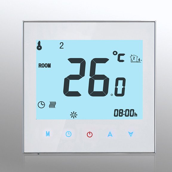 GAXIRE 1Pc White Touch Button Thermostat for Heating Systems with Precise Temperature Settings